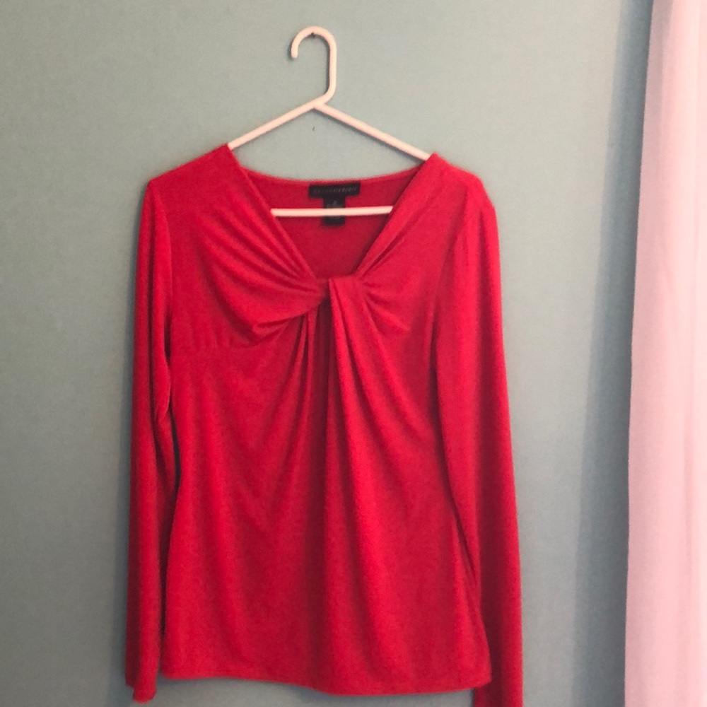 Grace Elements Red Tie-Front Blouse